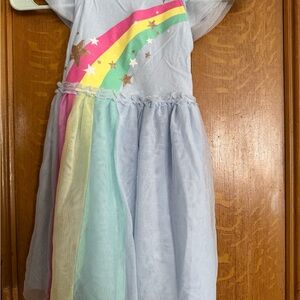 Girls' Light Blue Rainbow Tulle Dress Size 5t  Cat and Jack